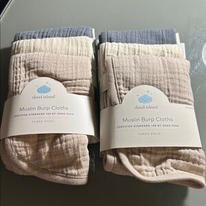 2Pack Cloud Island Soft Muslin Cloths in Cream and Tan (Pack of 2)